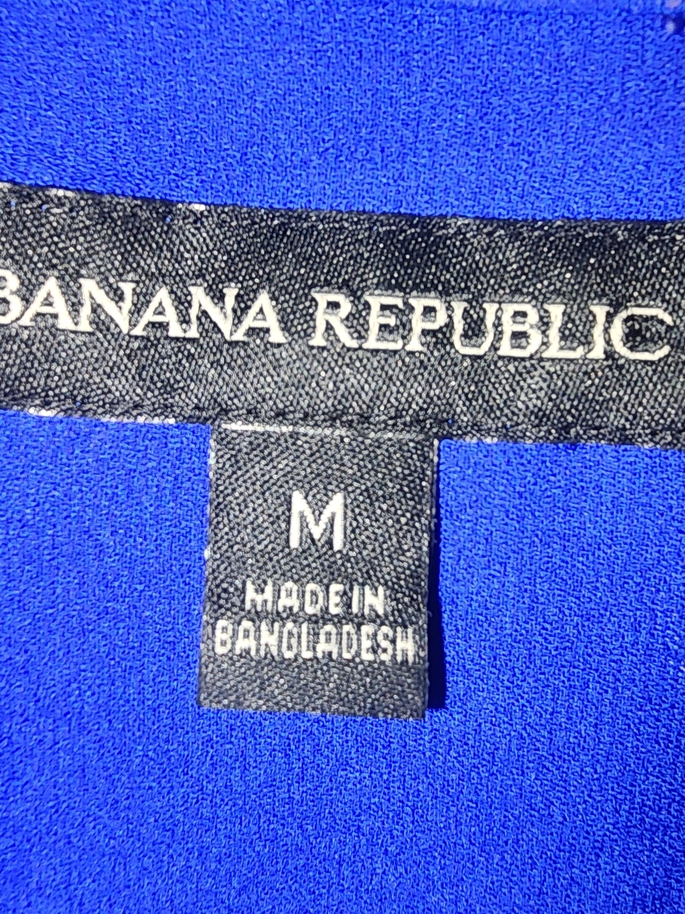 Banana Republic Royal Blue Sleeveless Split V-Neck Blouse Tunic Top Size M - Picture 4 of 7